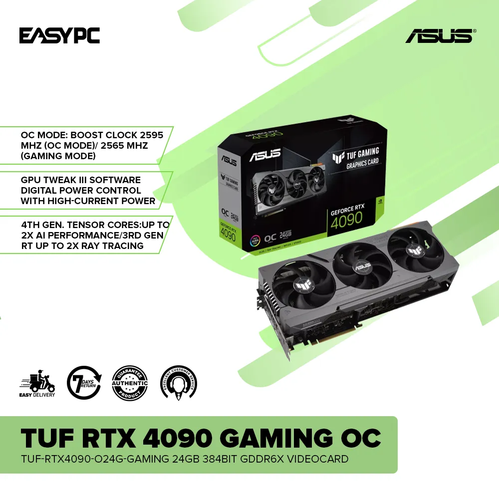 Asus TUF NVIDIA® GeForce RTX 4090 Gaming OC TUF-RTX4090-O24G-GAMING 24gb 384bit gddr6x videocard