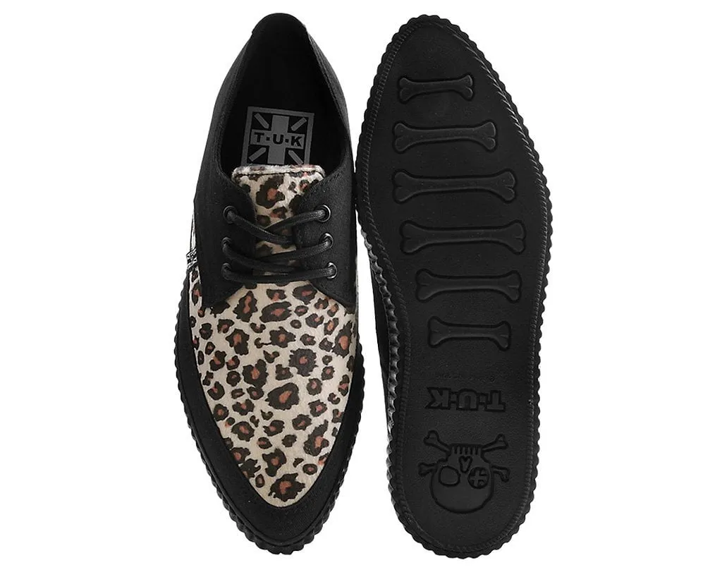 Black & Leopard Tie Pointed Lace Up EZC