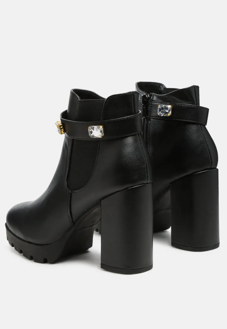 Black Ankle Strap Chelsea Boots