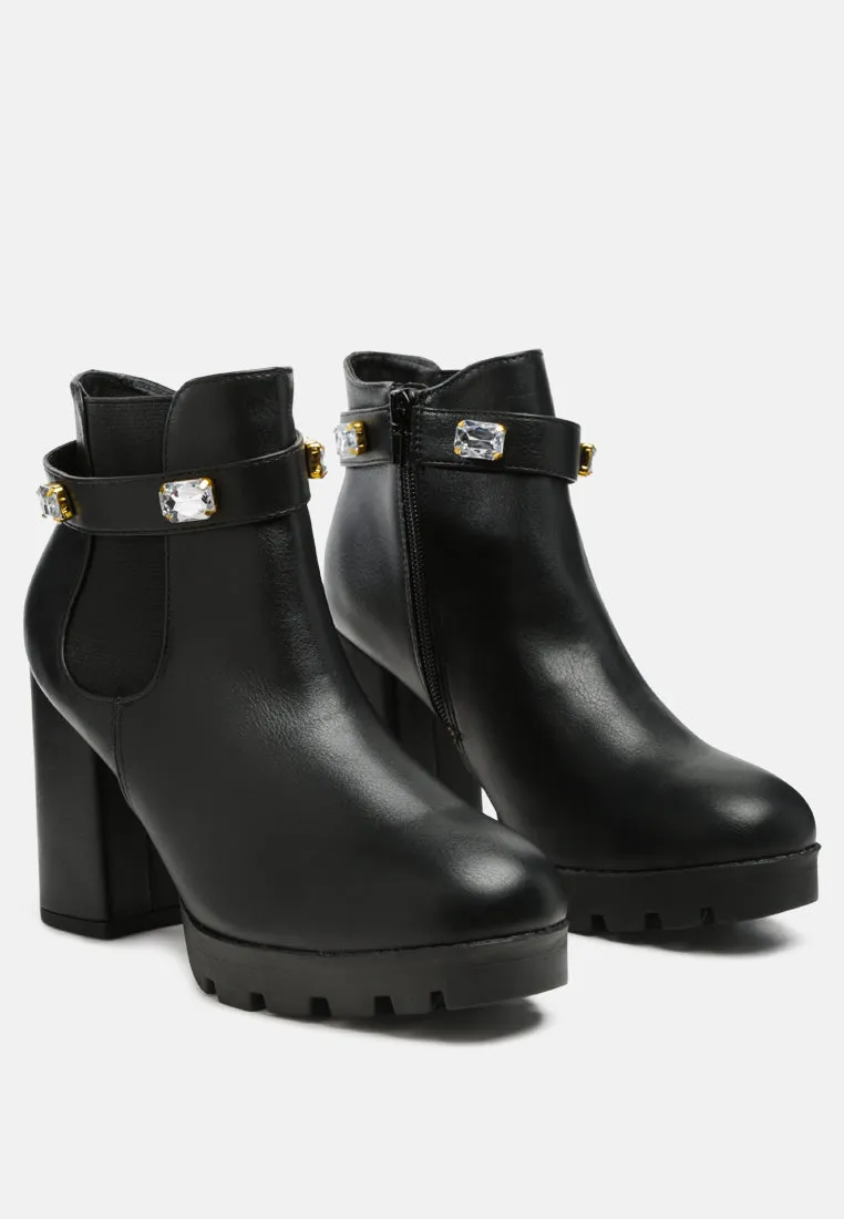 Black Ankle Strap Chelsea Boots