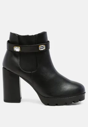 Black Ankle Strap Chelsea Boots