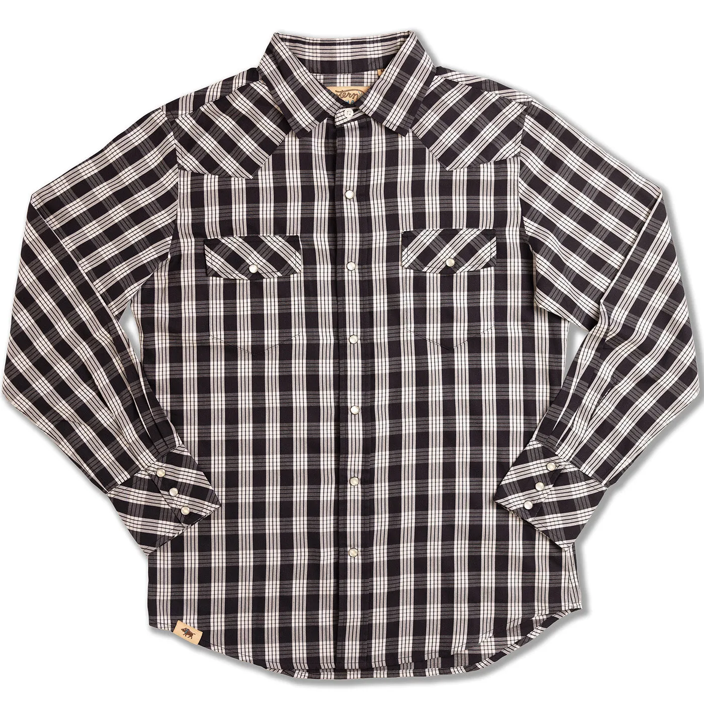 Black Palaka Western Snap Shirt