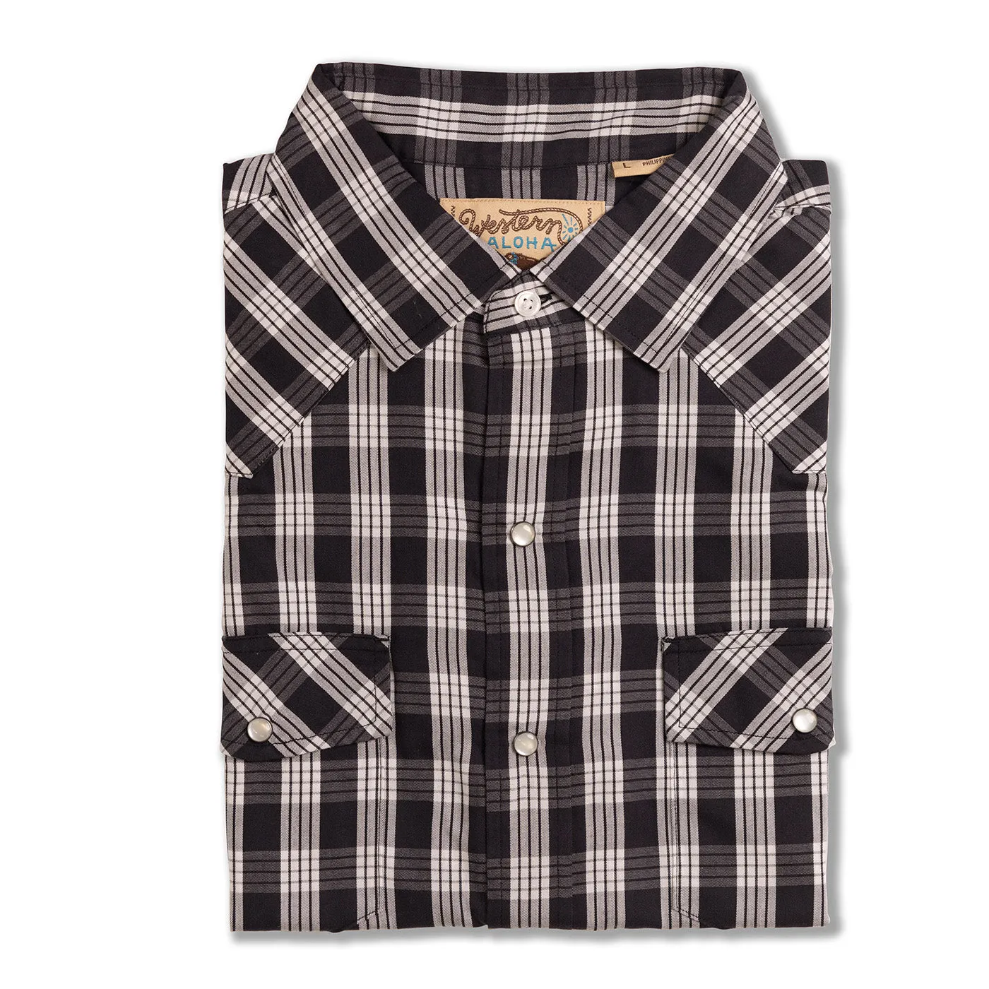 Black Palaka Western Snap Shirt