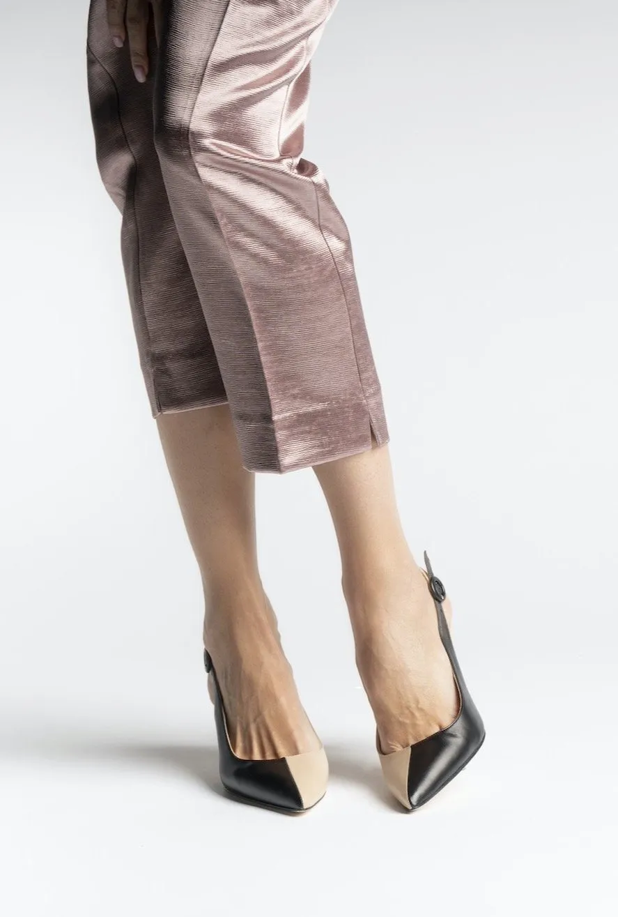 Capretto Two-Tone Sling Back Heeled Shoes