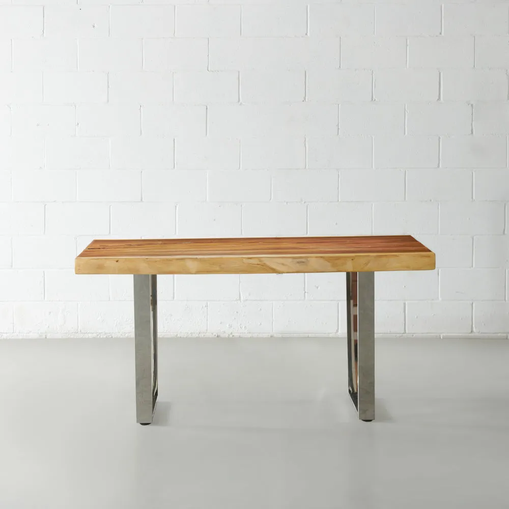 COMPAC - Suar Live Edge Table with U Chrome Legs