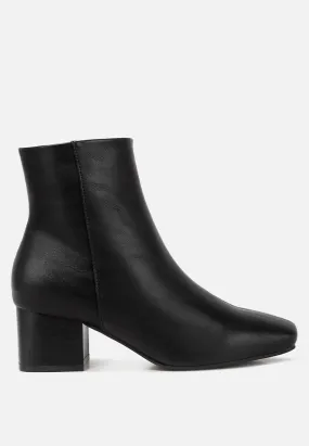 Davia Leather Square Toe Ankle Boots By Ruw