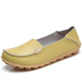 Flat Shoes Slip For Women's moccasins Genuine Leather Loafers