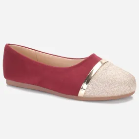 Girls "JANNIE" Shimmer Flat Pumps