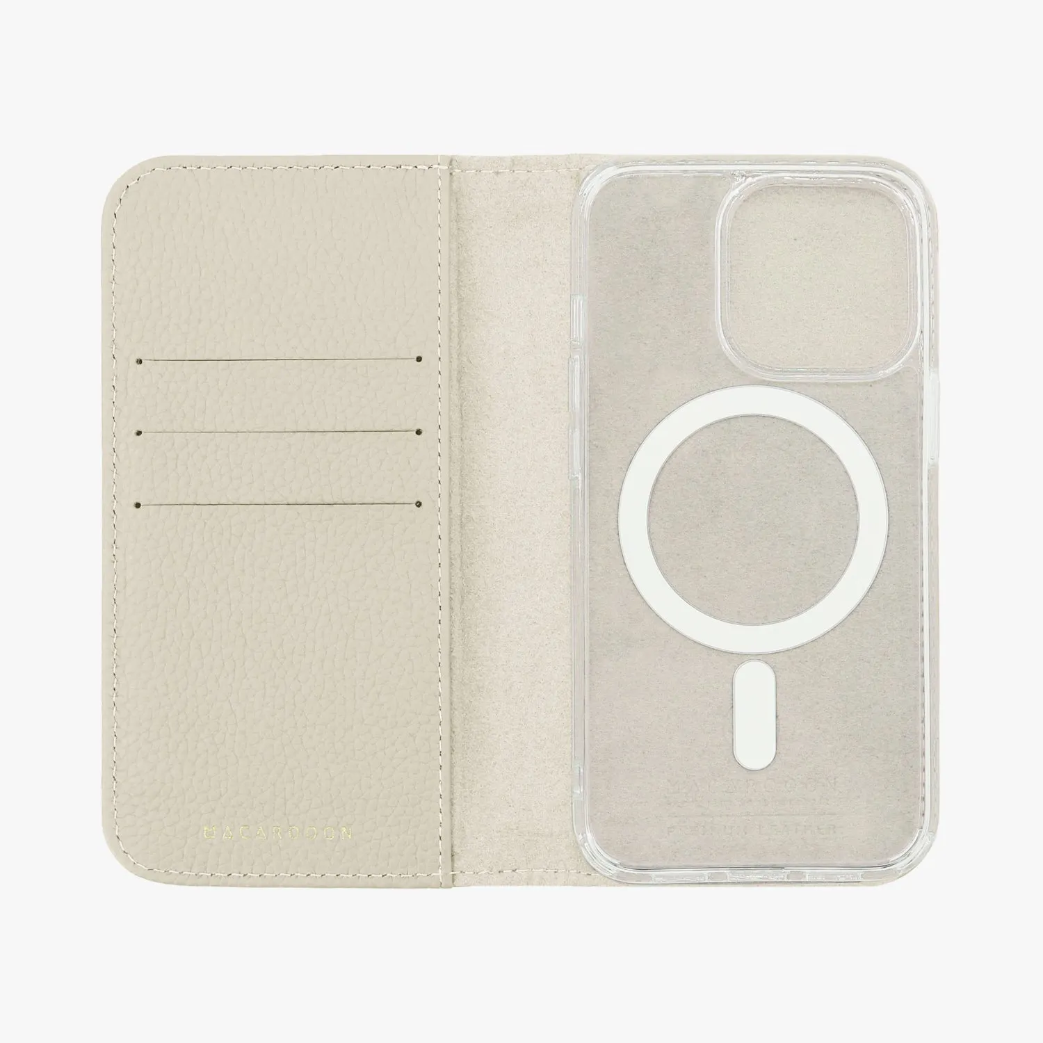 iPhone 12 Pro Max MagSafe Leather Flip Cover with Clear Case