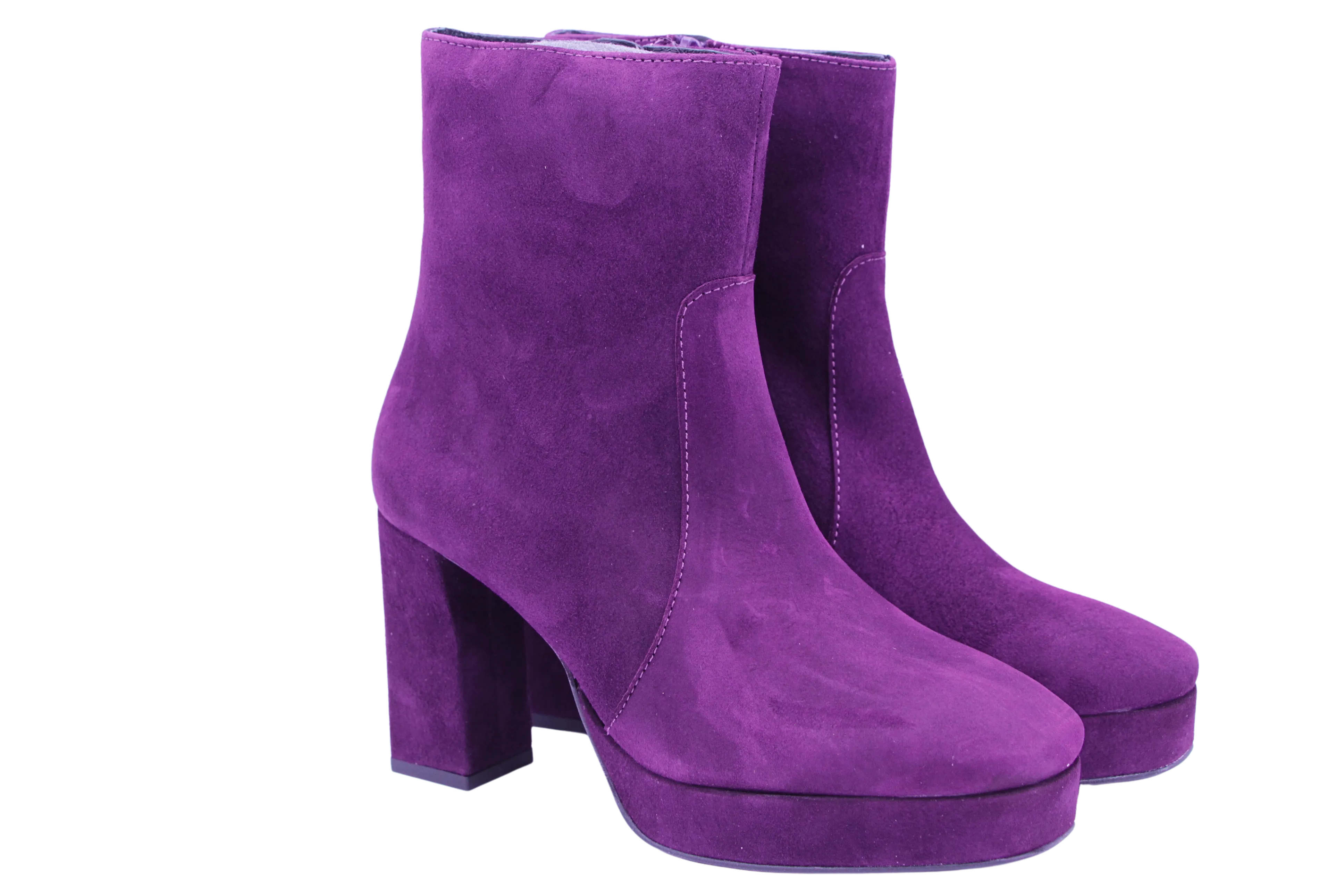 Marian Purple Suede Plaform Ankle boot