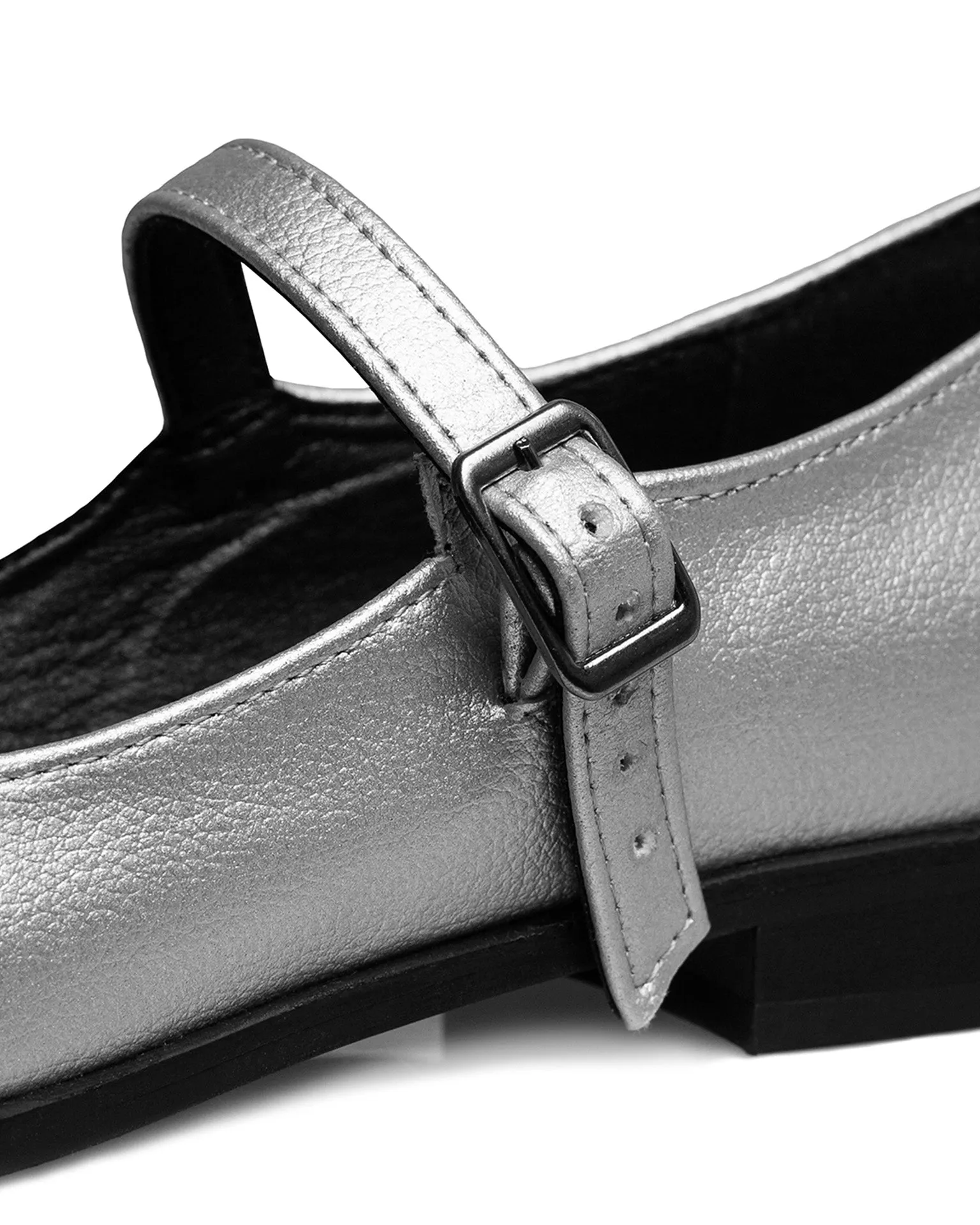 Mary Jane Pumps Silver ballerinas made of Vegea grape leather