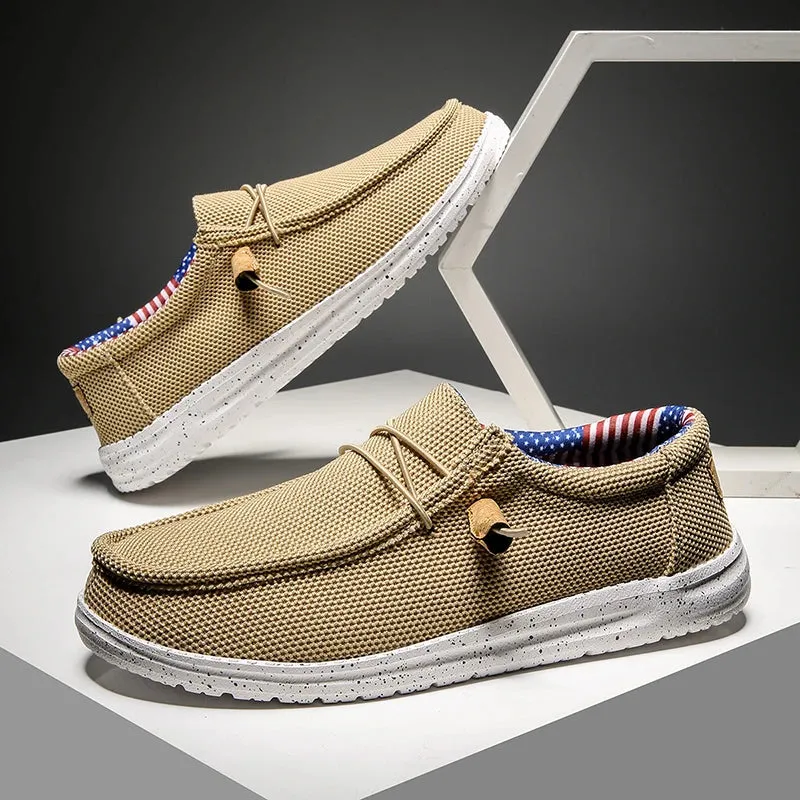 Men Casual Shoes Slip on Canvas Loafers  Walking Flats  Man  Non Slip Soft Moccasins Sneakers Summer