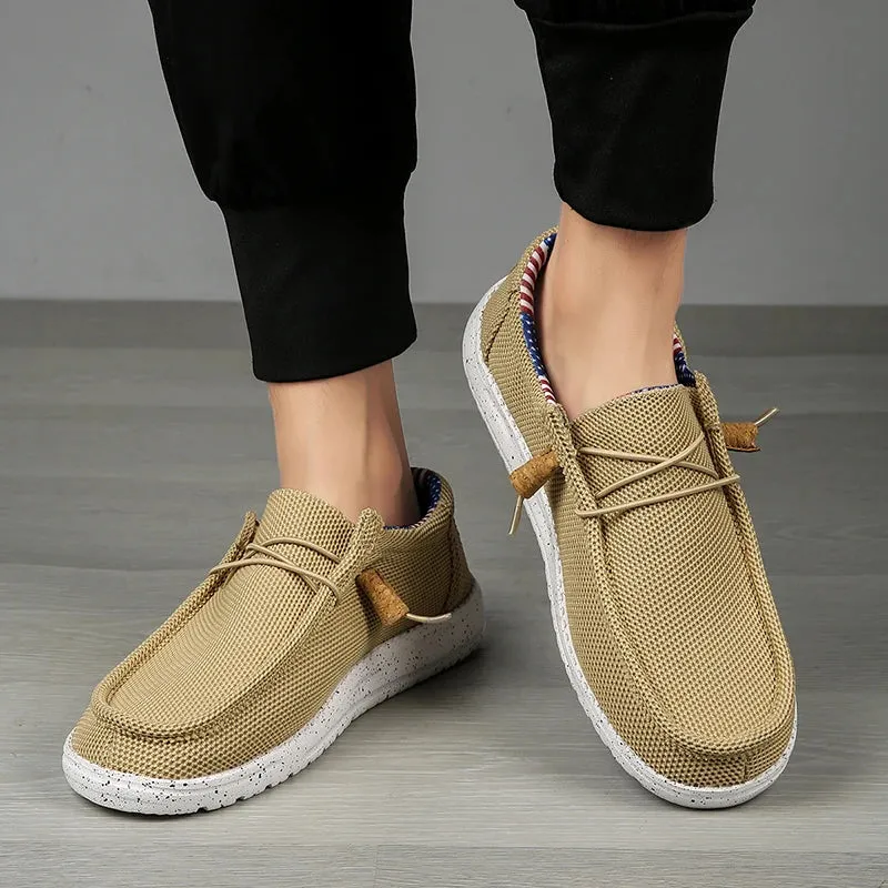 Men Casual Shoes Slip on Canvas Loafers  Walking Flats  Man  Non Slip Soft Moccasins Sneakers Summer