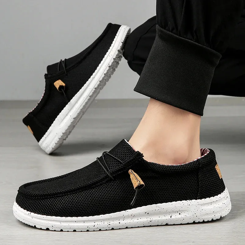 Men Casual Shoes Slip on Canvas Loafers  Walking Flats  Man  Non Slip Soft Moccasins Sneakers Summer