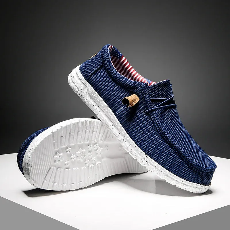 Men Casual Shoes Slip on Canvas Loafers  Walking Flats  Man  Non Slip Soft Moccasins Sneakers Summer