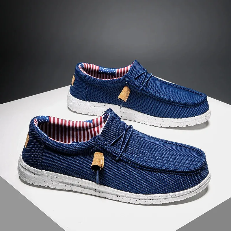 Men Casual Shoes Slip on Canvas Loafers  Walking Flats  Man  Non Slip Soft Moccasins Sneakers Summer