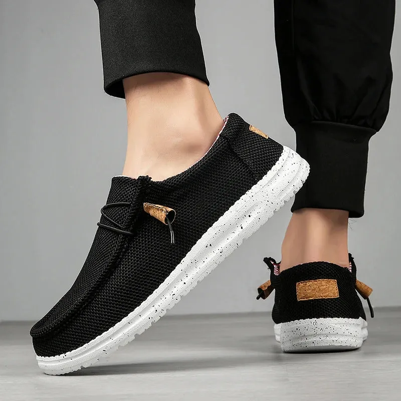 Men Casual Shoes Slip on Canvas Loafers  Walking Flats  Man  Non Slip Soft Moccasins Sneakers Summer