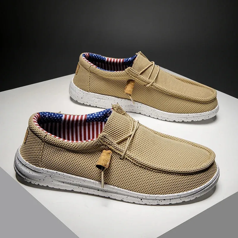 Men Casual Shoes Slip on Canvas Loafers  Walking Flats  Man  Non Slip Soft Moccasins Sneakers Summer