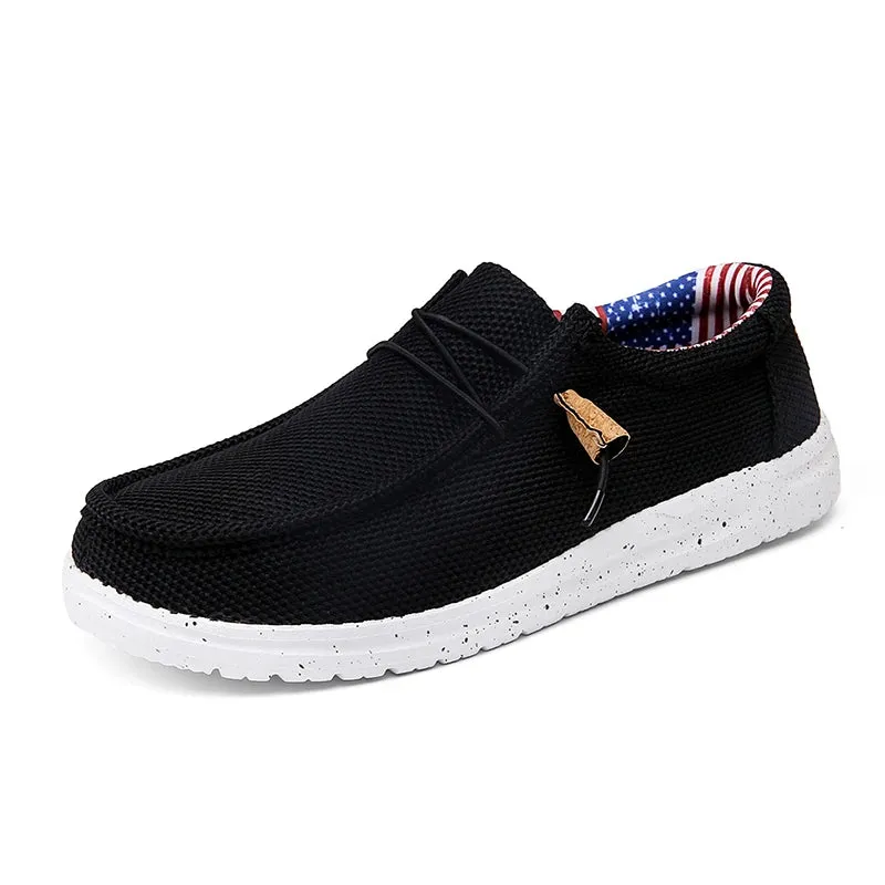 Men Casual Shoes Slip on Canvas Loafers  Walking Flats  Man  Non Slip Soft Moccasins Sneakers Summer