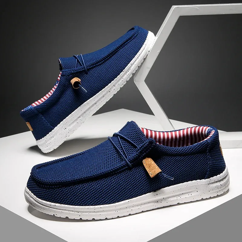 Men Casual Shoes Slip on Canvas Loafers  Walking Flats  Man  Non Slip Soft Moccasins Sneakers Summer