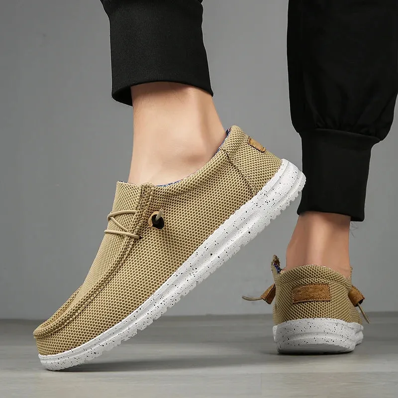 Men Casual Shoes Slip on Canvas Loafers  Walking Flats  Man  Non Slip Soft Moccasins Sneakers Summer