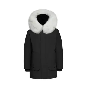 Men's Imperial Down Parka Jacket in Black (White Fox Hood Trim)