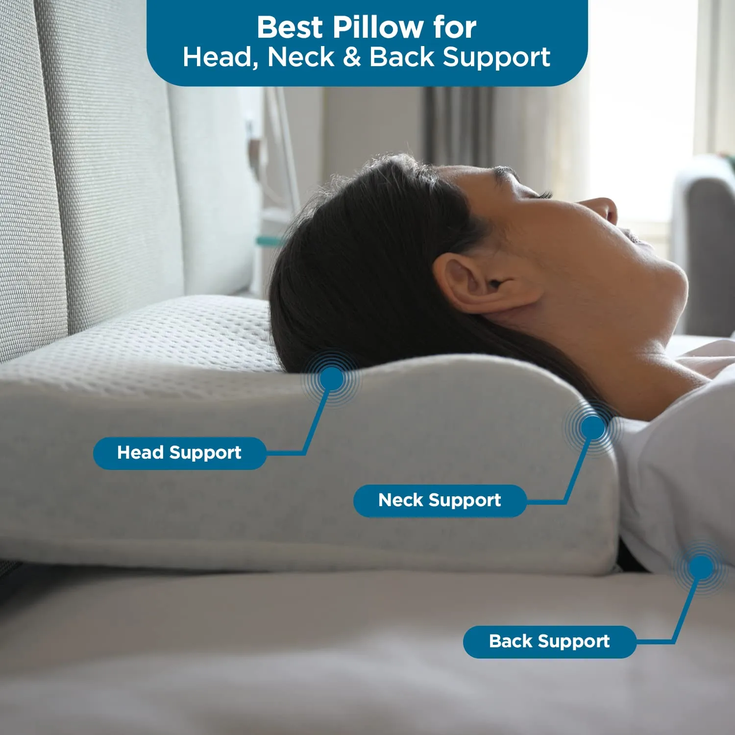 Orthopedic Memory Foam Cervical Contour Pillow for Neck & Shoulder Pain