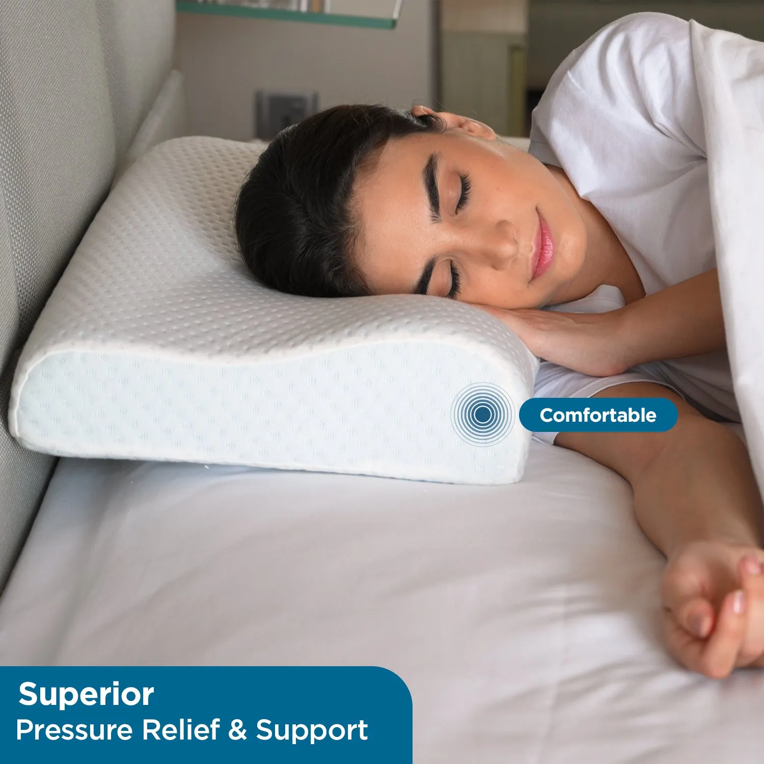 Orthopedic Memory Foam Cervical Contour Pillow for Neck & Shoulder Pain