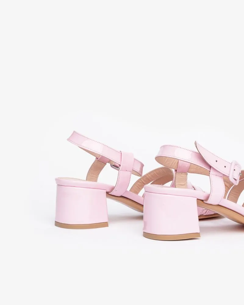 Palma Low Patent Sandal in Bubblegum Pink