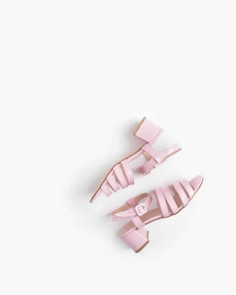 Palma Low Patent Sandal in Bubblegum Pink