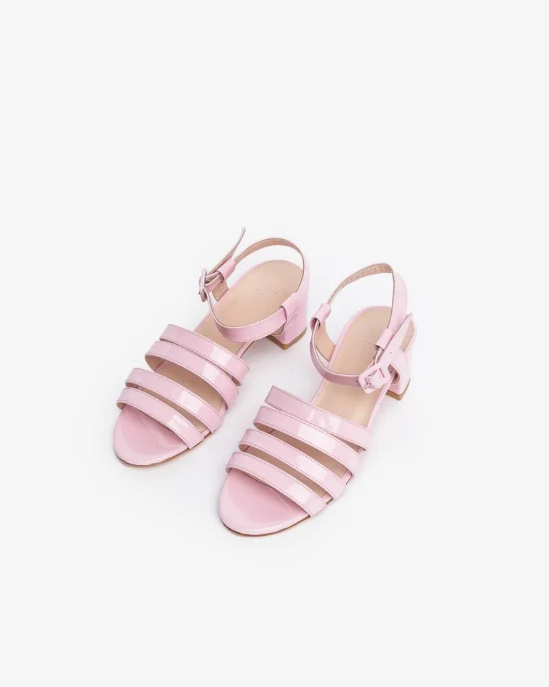 Palma Low Patent Sandal in Bubblegum Pink