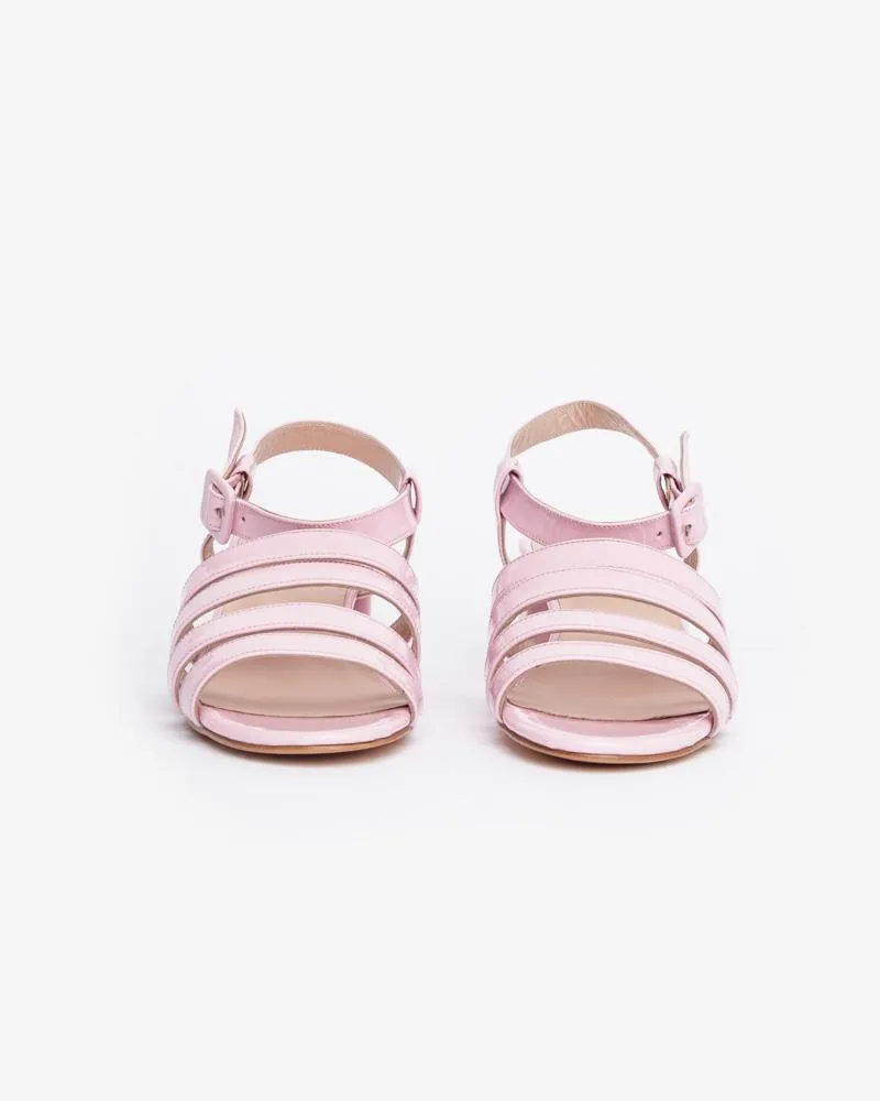 Palma Low Patent Sandal in Bubblegum Pink