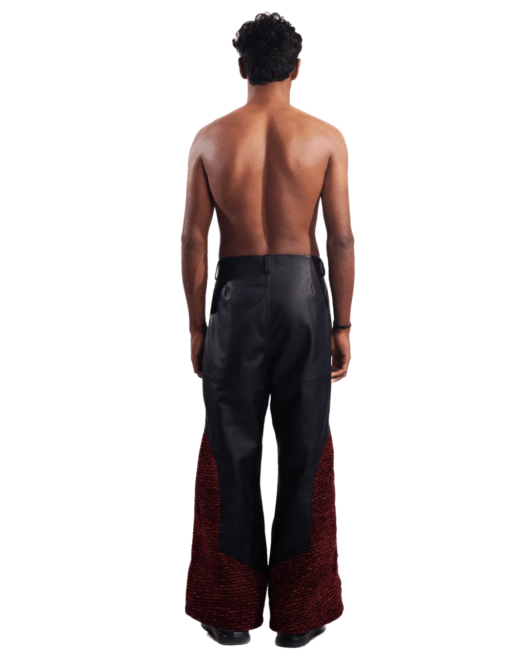 "AFTER PARTY" HANDWOVEN LEATHER TROUSERS