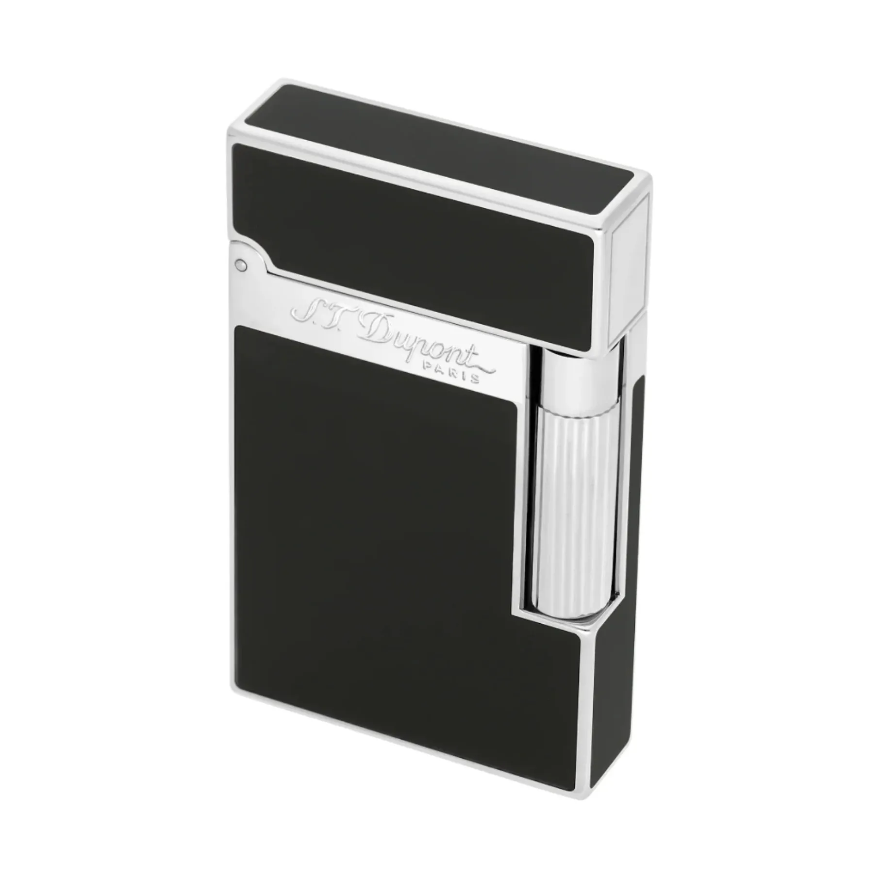 S.T. Dupont Line 2 Natural Black Lacquer Lighter with Palladium Finish