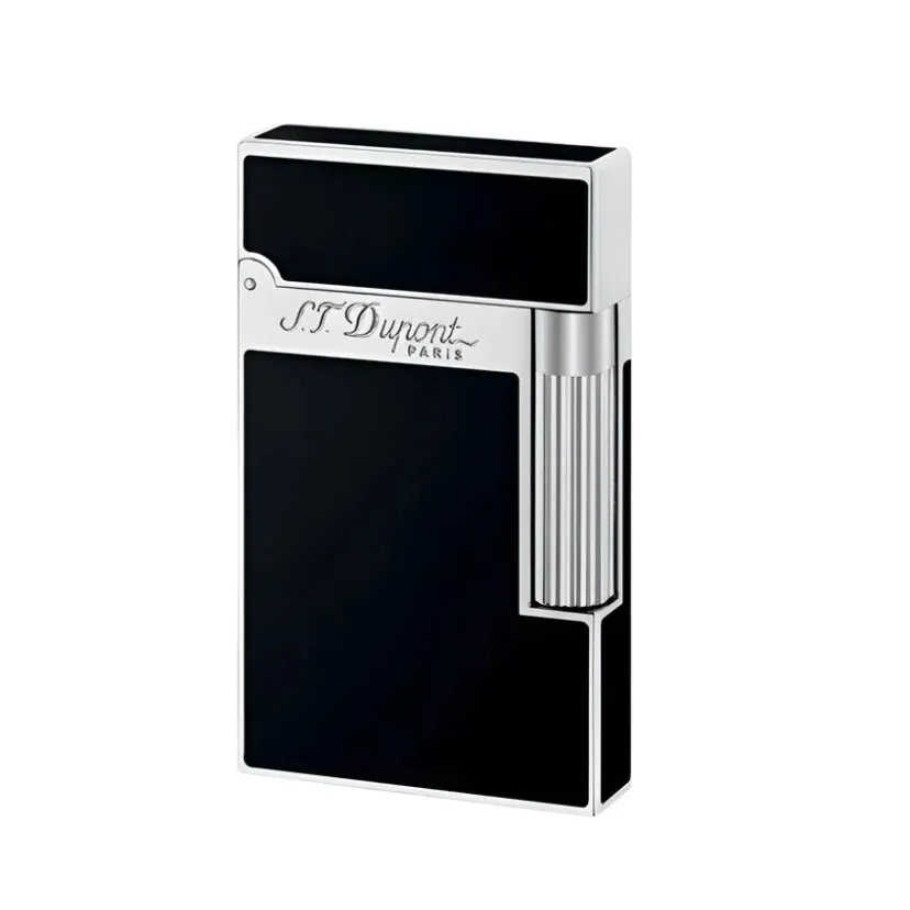 S.T. Dupont Line 2 Natural Black Lacquer Lighter with Palladium Finish