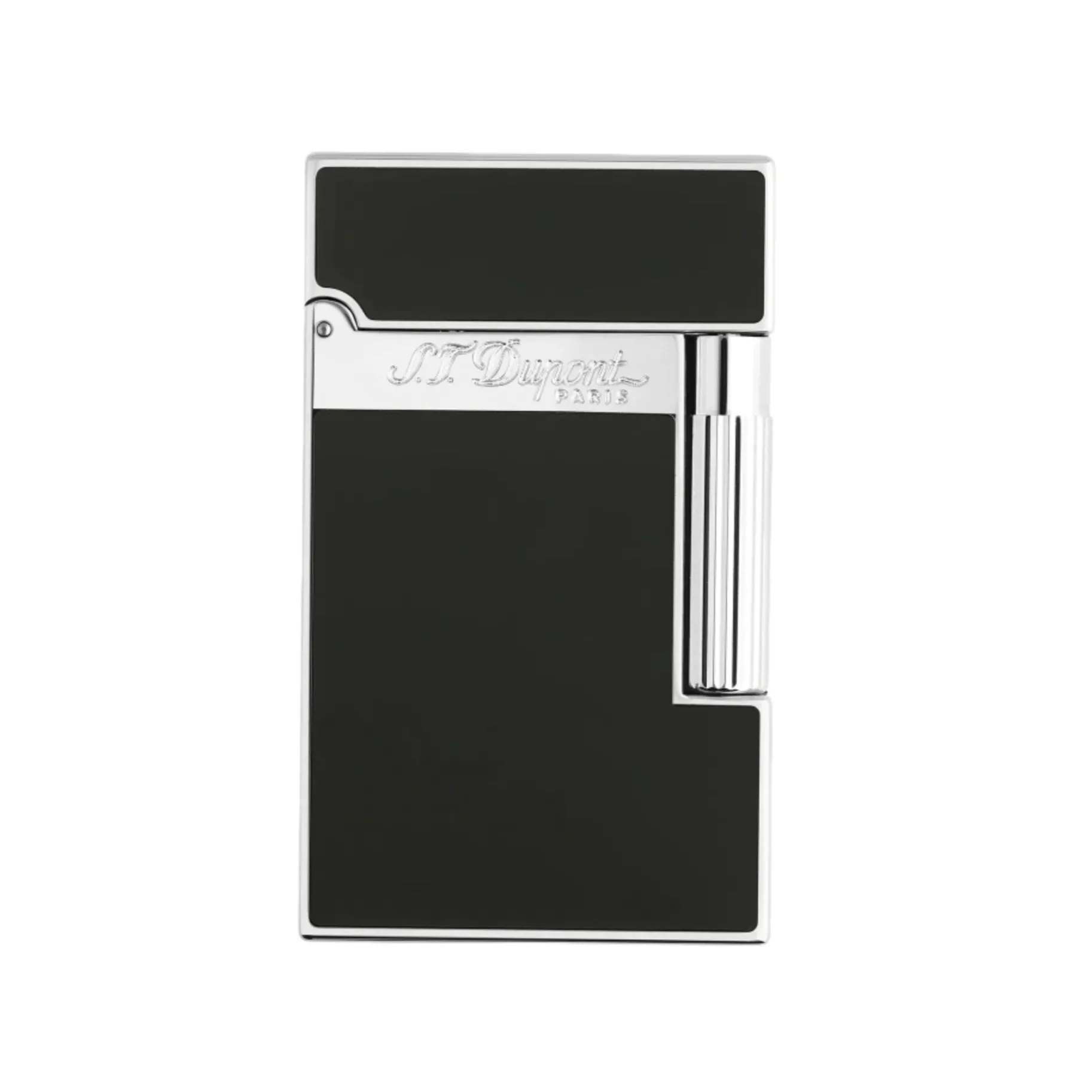 S.T. Dupont Line 2 Natural Black Lacquer Lighter with Palladium Finish