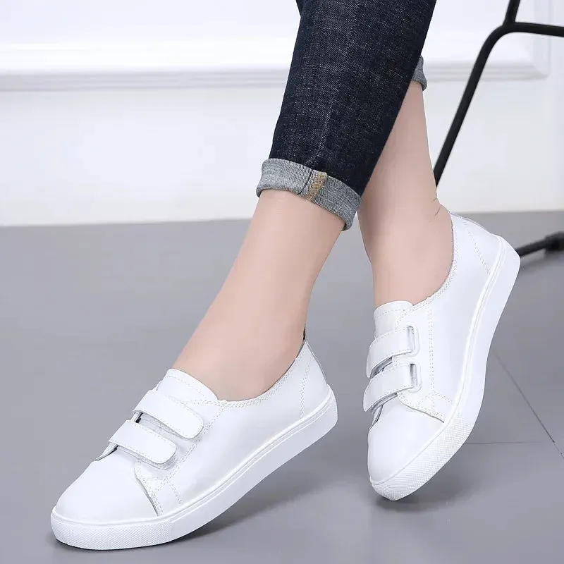 Summer White Women Shoes Moccasins for Genuine Leather Flats Hollowed Breathable Loafers Soft Casual Flat