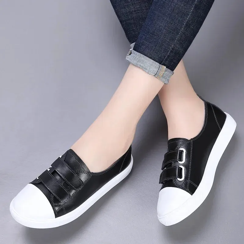 Summer White Women Shoes Moccasins for Genuine Leather Flats Hollowed Breathable Loafers Soft Casual Flat