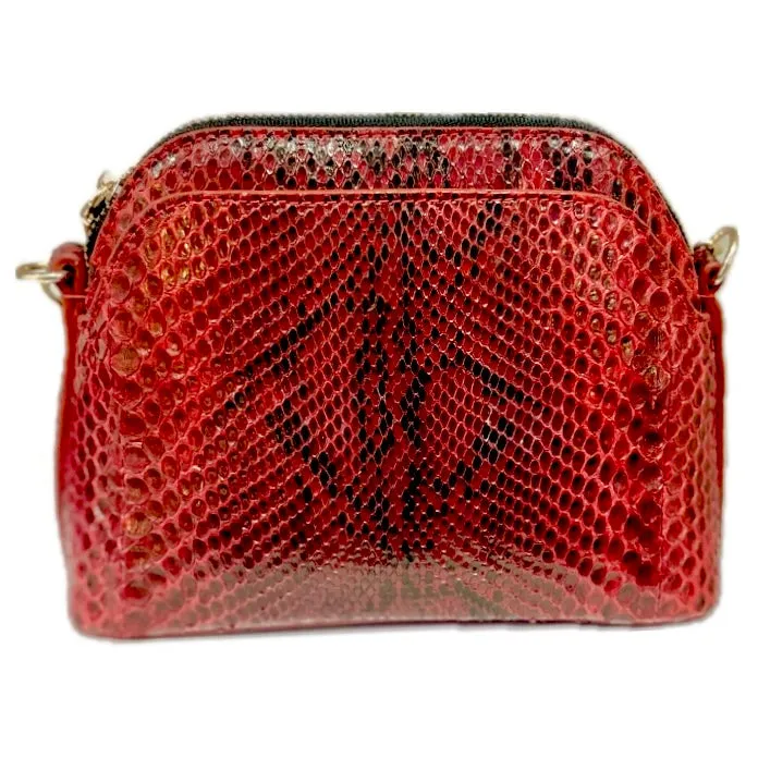 TESTALEONE Luxury Crossbody Bag. Red python