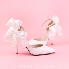 The Eloise White Pearl Heels