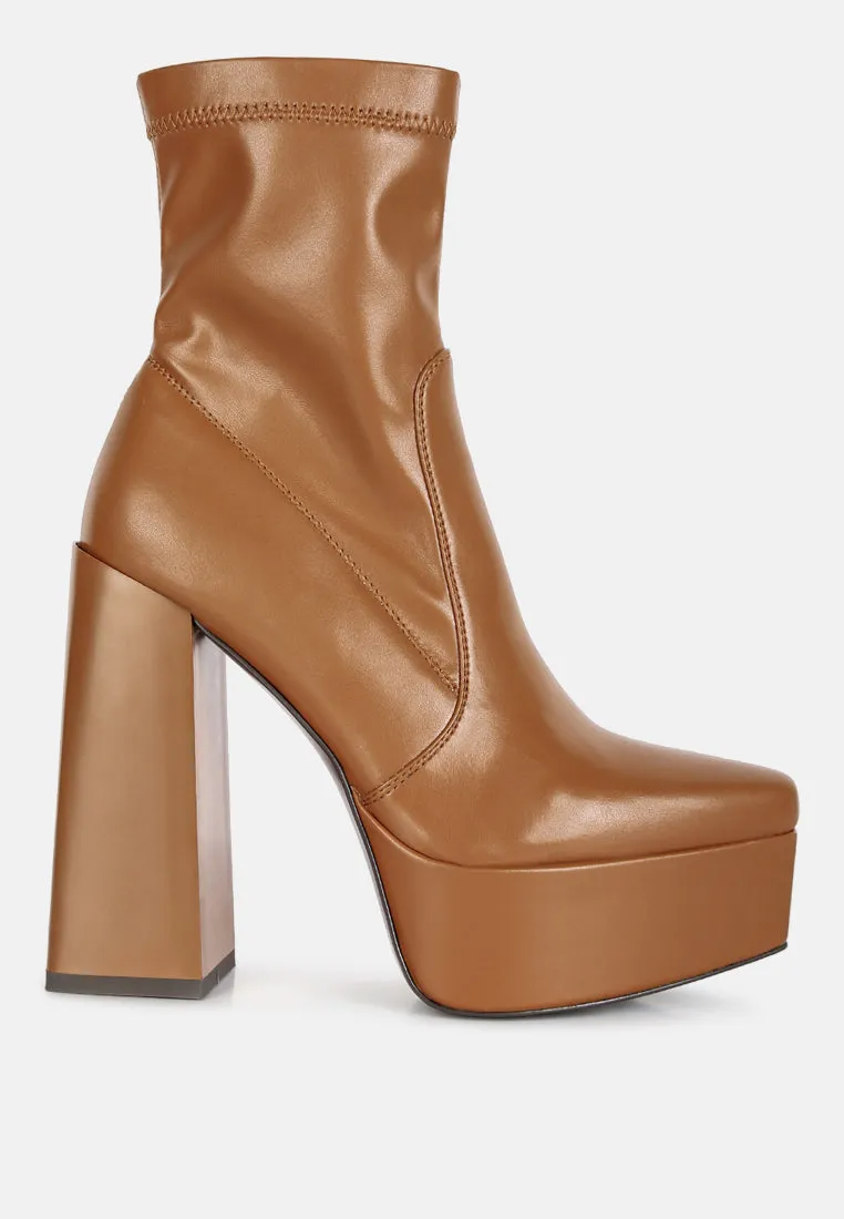 Whippers Patent Pu High Platform Ankle Boots By Ruw