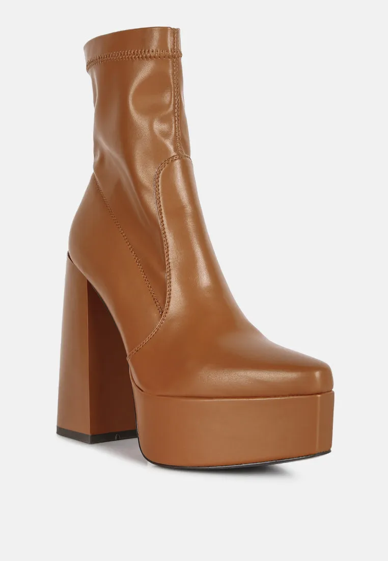 Whippers Patent Pu High Platform Ankle Boots By Ruw