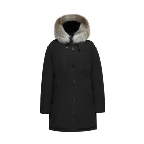 Women's Ritzy Down Parka Jacket in Black (Light Fox Hood Trim)